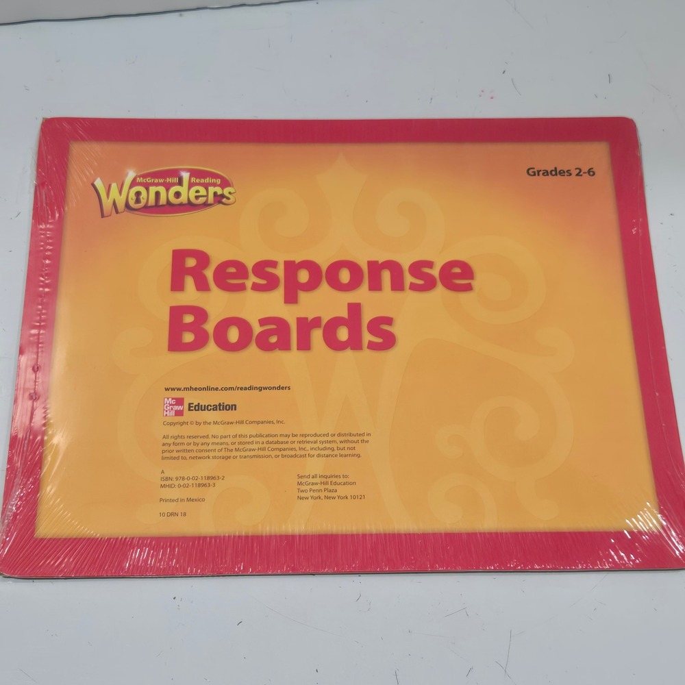 McGraw-Hill Reading Wonders Response Boards Grades 2-6 ISBN 9780021189632 New